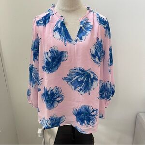NWT Gibson Look Ruffle Neck Pleated size M